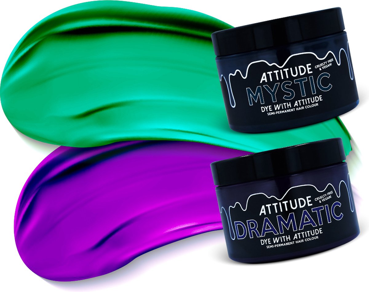Attitude Hair Dye - Cosmic Goddess Duo Semi permanente haarverf combi - Turquoise/Violet