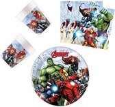 Ensemble de fête Avengers Infinity Stones - Forfait fête Avengers Marvel - Anniversaire - 20 Serviettes - 8 Assiettes - 8 tasses - 5 cartes d'invitation