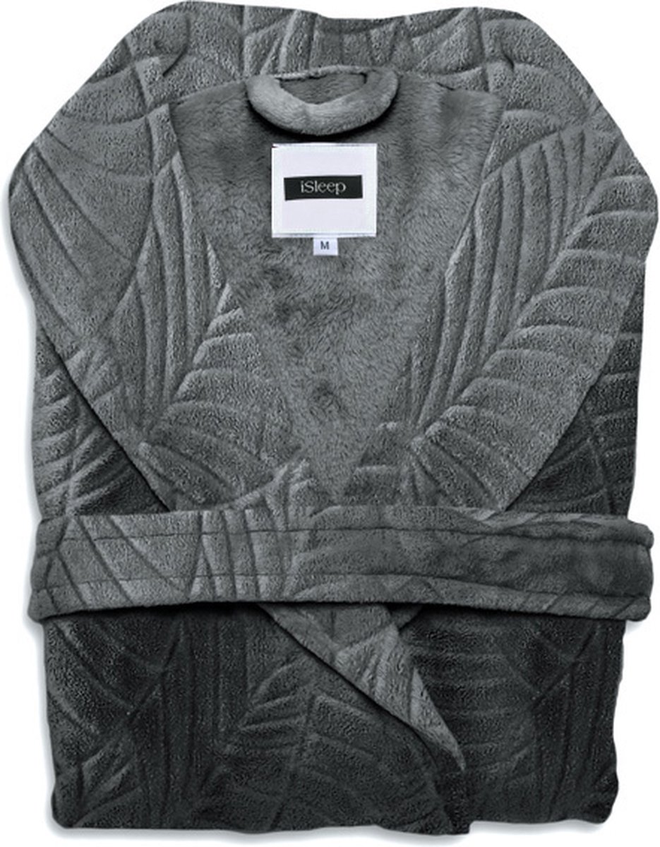 iSleep Leaf Badjas Lang - Maat S - Dark Grey