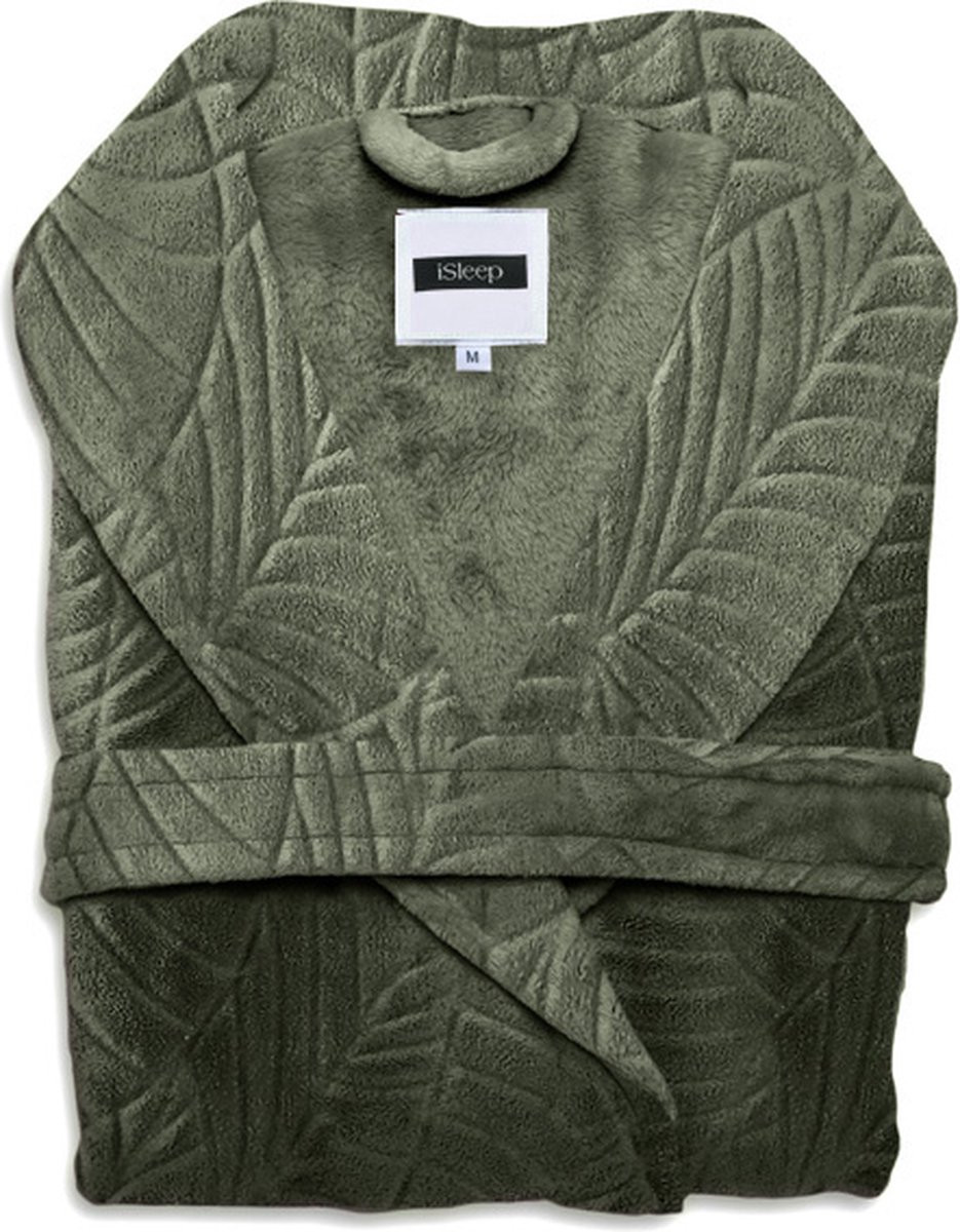 iSleep Leaf Badjas Lang - Maat M - Olive Green