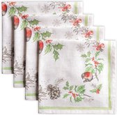 Christmas Dew 100% katten in een comfortabele set van 4 porties, perfect voor familiediners | bruiloften | cocktails | keuken thuis | Thanksgiving / Kerstmis (45 cm x 45 cm)