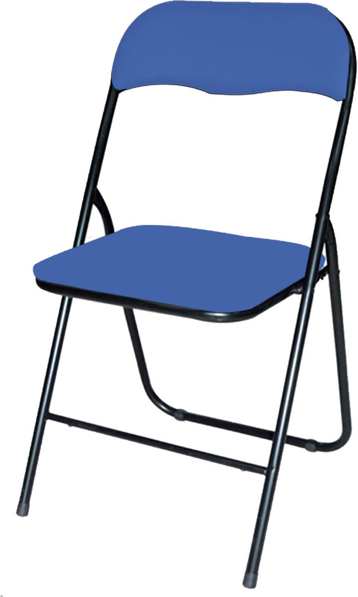 Brasq Klapstoel Blauw Zwart - Vouwstoel - Opvouwbare stoel 43x38x78 cm - PVC - Eettafelstoel