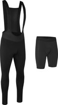 GripGrab - ThermaShell Winter Fietsbroek Waterafstotende Bib Tights Lange Wielerbroek met Zeem - Zwart - Heren - Maat S