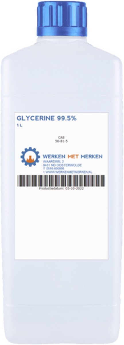 Glycerine Foodgrade 99,5% - Fles, 1 liter - Glycerol