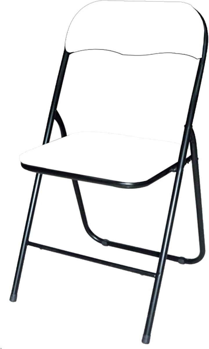 Brasq Klapstoel Wit Zwart - Vouwstoel - Opvouwbare stoel 43x38x78 cm - PVC - Eettafelstoel
