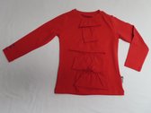 T-shirt - Lange mouw - Meisje - Rood - Ruches - 4/ 5 jaar 104/ 110