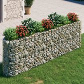 The Living Store Verhoogde Gabion Plantenbak - 330 x 50 x 100 cm - Zilver - Gegalvaniseerd ijzer