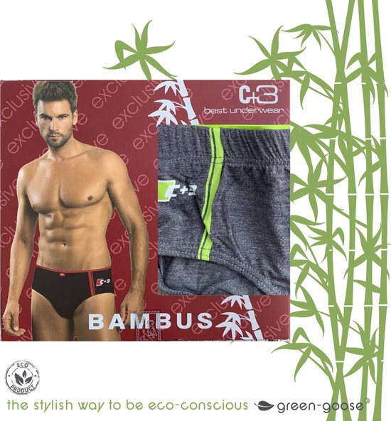 green-goose® Bamboe Herenslip | Grijs en Groen | Maat XL | 95% Bamboe | Zacht, Ademend en Hypoallergeen