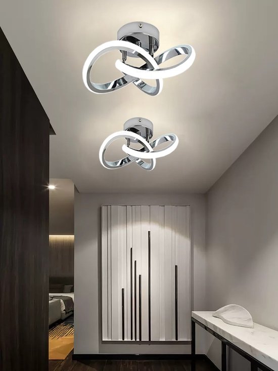 Plafondlamp Chroom - Gangpad Lamp - Moderne Lamp - Plafondverlichting Slaapkamer - Woondecoratie - Plafoniere