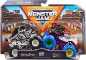 Hot wheels Monster Jam truck 2-pack Racing Stripes & Rainbow Blast - monstertruck 9 cm schaal 1:64