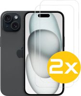 Screenprotector Geschikt Voor iPhone 15 - Glasplaat - Tempered Glass - 2 Stuks