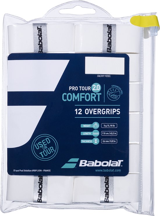 Babolat Pro TOUR 2.0 Comfort overgrips - 12 stuks - wit