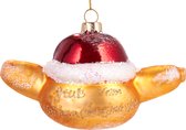 BRUBAKER Kerst Bockwurst Op Rol - Groeten van De Kerstmarkt - Handbeschilderde Kerstballen van Glas - Kerstboomversieringen Figuren Grappige Decoratieve Hangers Boombal - 12 cm