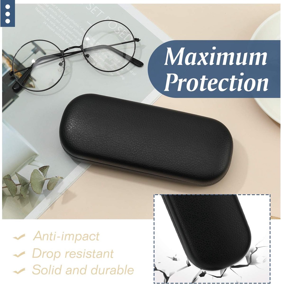 CREATCABIN Bril Case Hard Shell Lederen Zonnebril Case Draagbare Slanke Brillen Case Houder Spektakel Case Clamshell Beschermhoes met Reinigingsdoek voor Vrouwen Mannen Schildpad 15,5x5x3,5 cm CREATCABIN Bril Case Hard Shell Lederen Zonnebril Case Draagbare Slanke Brillen Case Houder Spektakel Case Clamshell Beschermhoes met Reinigingsdoek voor Vrouwen Mannen Schildpad 15,5x5x3,5 cm