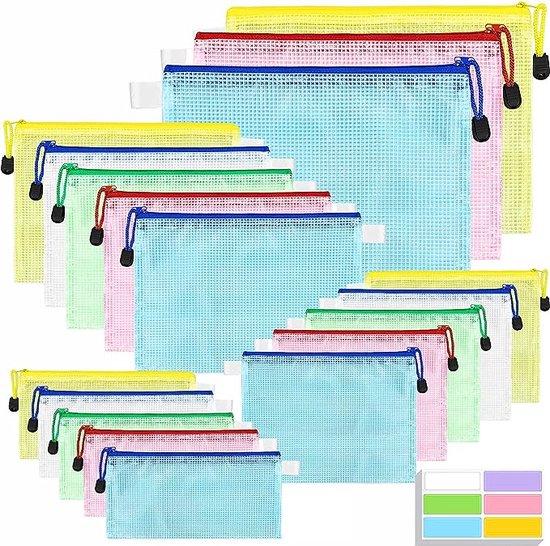 Belle Vous (Pack de 10) Pochette Plastique Zippée en Maille