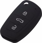 Siliconen Sleutelcover - Zwart Sleutelhoesje Geschikt voor Audi A1 / A3 / A5 / A6 / Q3 / Q5 / S3 / S5 / RS / RS3 - Sleutel Hoesje Keycover - Audi Auto Accessoires