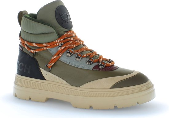 Woolrich Retro Hiking Boot Gum Lace Bottes à lacets - Bottes femmes à Lacets - Femme - Vert - Taille 40