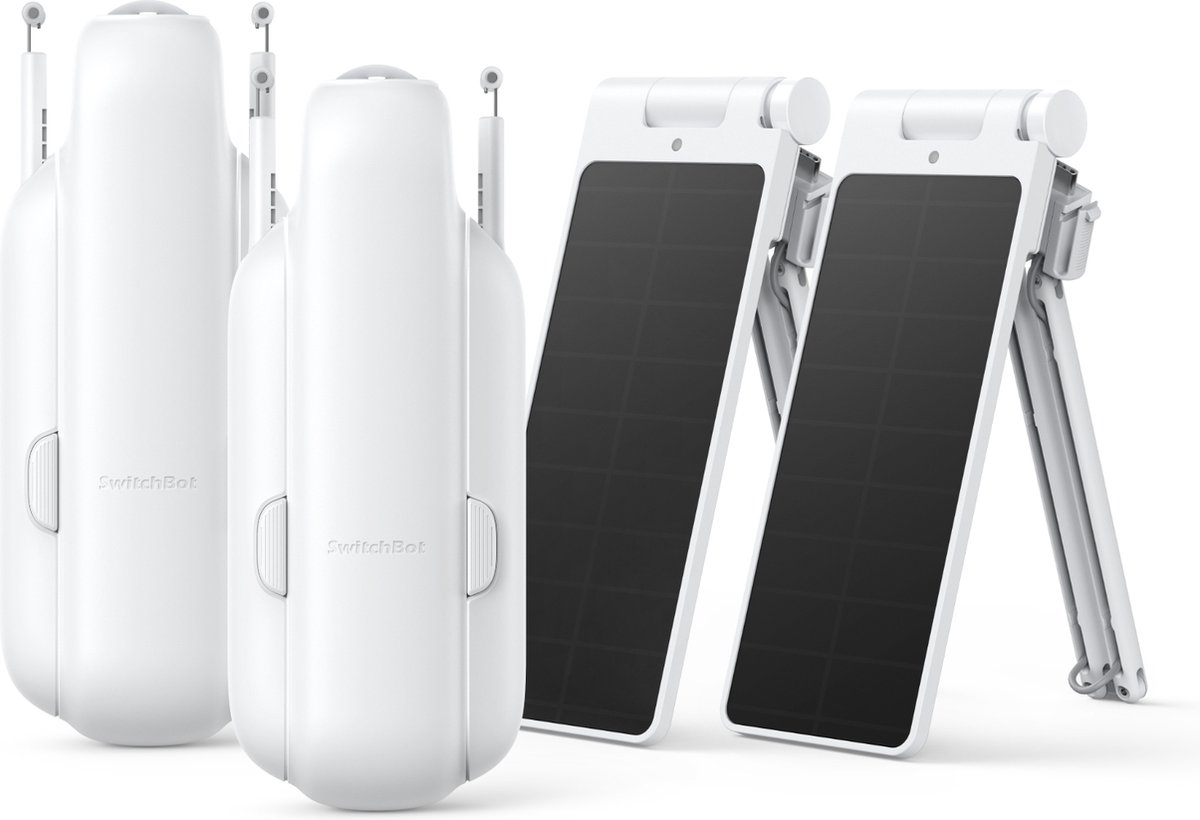 Switchbot Curtain 3 Solar Combo DUO Pack - U-Rail Versie 3 (2023) - Wit - Smart home gordijnmotor - Smart Gordijn - Automatisch gordijn - Inclusief zonnepaneel