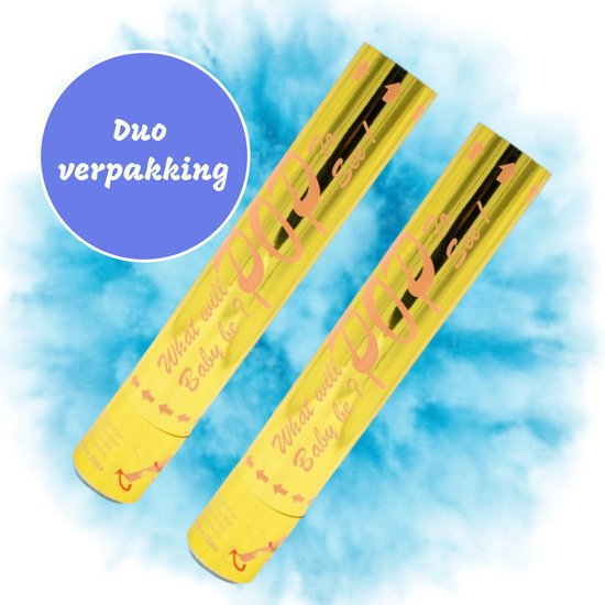 BabyJoy- 2X Gender reveal kanon Blauw - Confetti + Rookkannon -