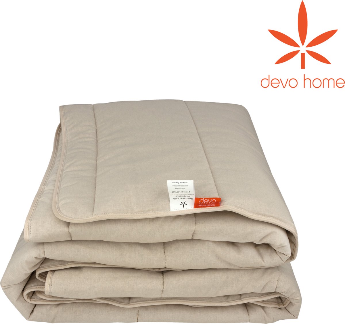 DevoHome Dekbed van Hennepbont 200x200 cm - Winter Sleep - Hennep bont en Coton - Hennepvezel - Extra warm Winterdekbed - tweepersoon - Bedwieg - Ecologisch - Hypoallergeen
