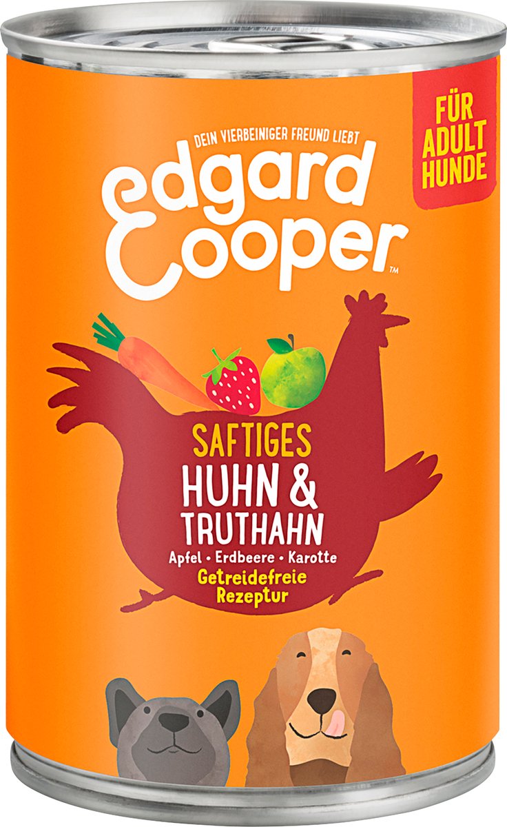 Edgard & Cooper Honden natvoer met kip, kalkoen & appel, 400 g Edgard & Cooper Honden natvoer met kip, kalkoen & appel, 400 g