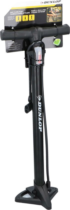 Pompe à vélo Dunlop - hauteur 63 cm - 2 valves