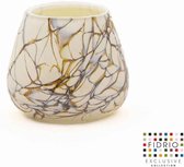 Vase Design Oblique - Fidrio LIGHTENING - vase à fleurs en verre soufflé bouche - hauteur 8,5 cm