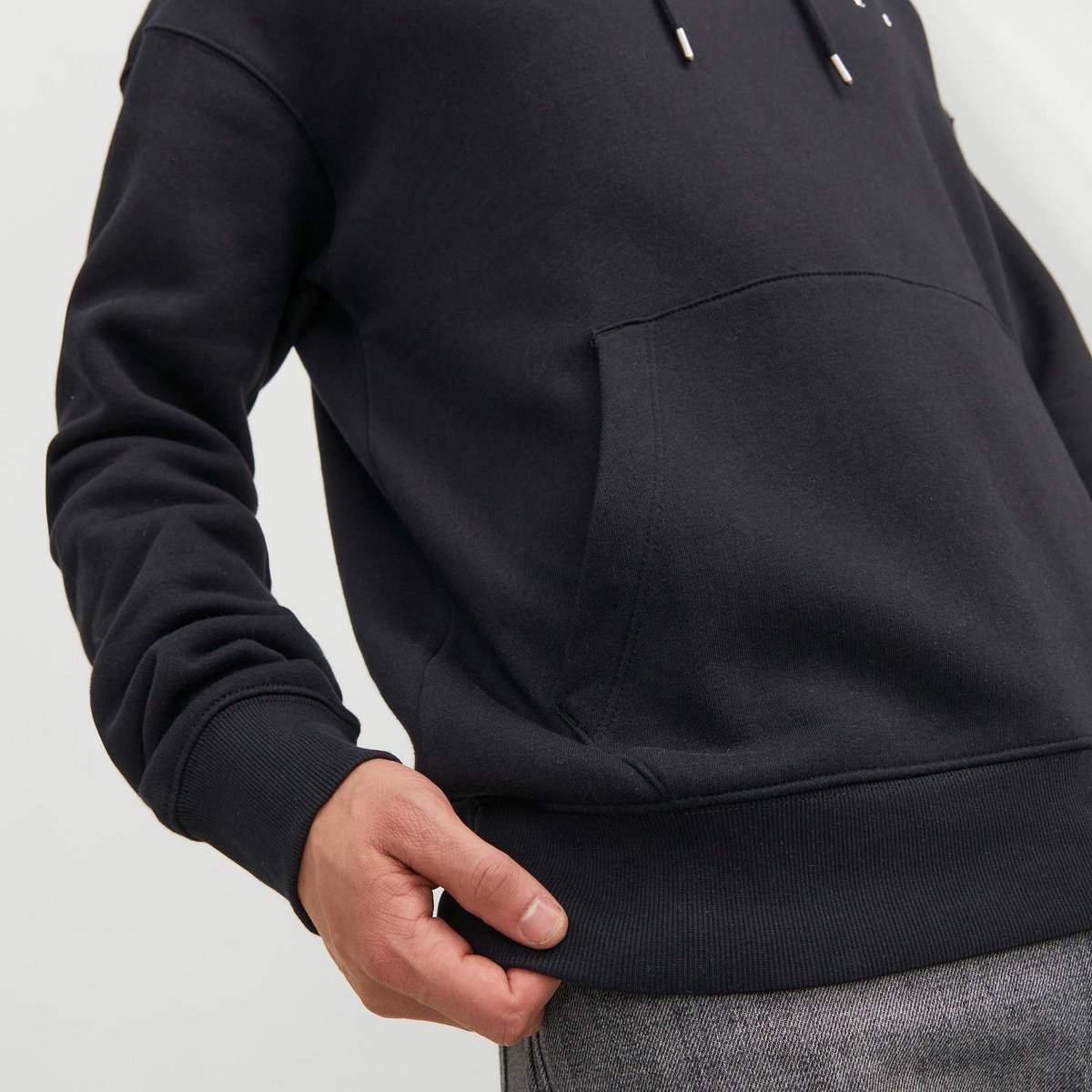 JACK & JONES Star jj sweat hood regular fit - heren hoodie katoenmengsel met capuchon - zwart — afbeelding 9