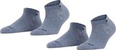 Burlington Everyday 2-Pack kort eenkleurig katoen multipack sneakersokken enkelsokken dames blauw - maat 36-41