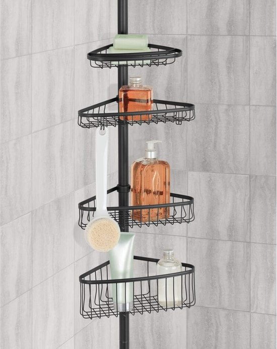 étagère de douche télescopique en métal, support de douche avec barre  coulissante pour