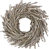 DBT Krans Landelijk Botay Hout-Natuurlijke materialen Grijs D 40 cm