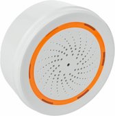 Slimme Zigbee sirene - Smart alarm - Met klimaatmeting - Temperatuur- en luchtvochtigheidssensor - Schrikt ongewenst bezoek af - Volume 90 dB - Inbraak alarm -Werkt op Zigbee 3.0 - Werkt met Smart Life app - Wit