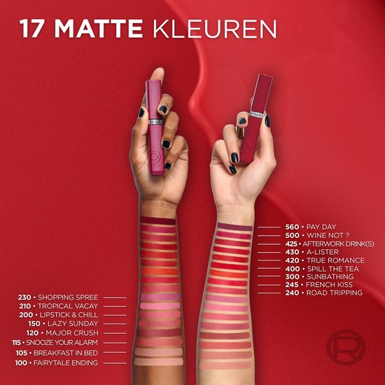 L'Oréal Paris Infaillible Matte Resistance lippenstift – 115 Snooze Your Alarm – Langhoudende vloeibare lipstick met een matte finish – 5ml
