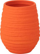 J-Line bloempot Fiesta - keramiek - oranje - small - Ø 18 cm