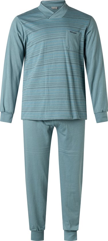 Heren pyjama van Gentlmen double jersey 114247 blue maat M