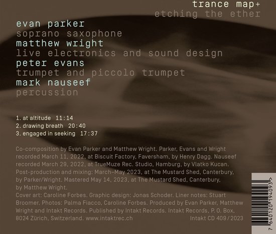 Evan Parker, Mark Nauseef, Matthew Wright, Trance Map+ - Etching The ...