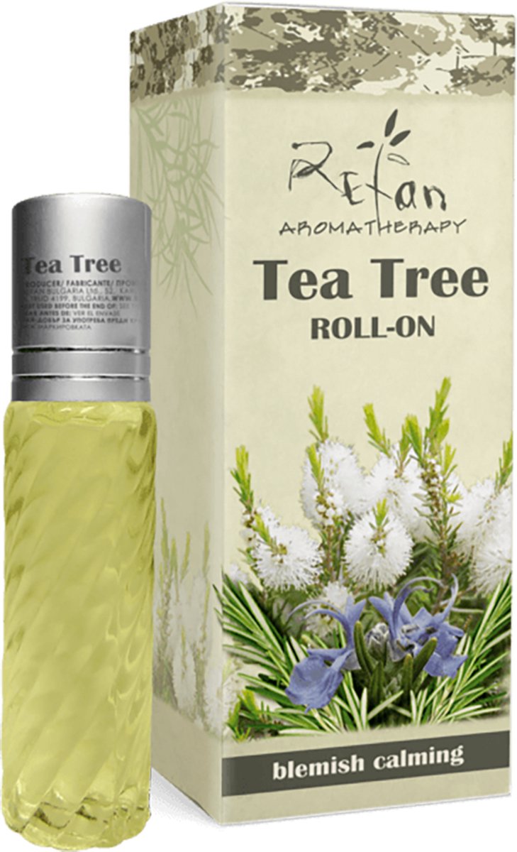 Refan doeltreffende thea tree roll on voor puisten en acne - rozen extract 10ml