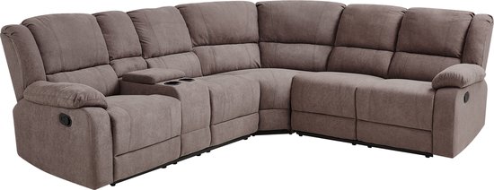 ROKKE - Hoekbank handmatig verstelbaar - Beige - Polyester | bol