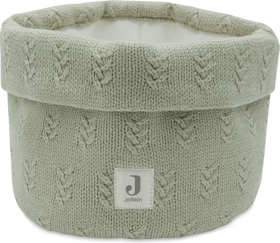 Foto: Jollein commodemandje commode mandje grain knit olive green