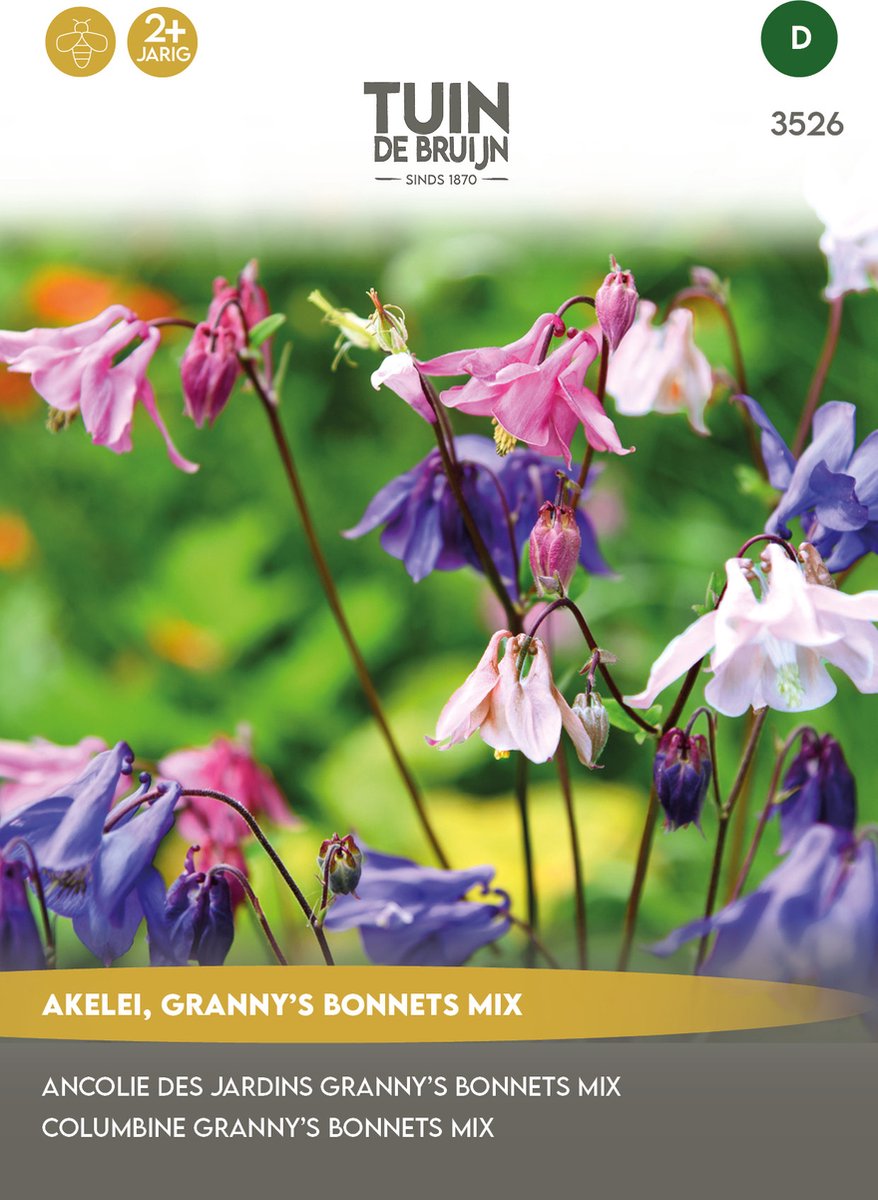 Tuin de Bruijn® zaden - Akelei Granny's Bonnets Mix - Zeer geliefd en mooi mengsel - ca. 40 zaden