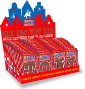 Tony's Chocolonely Chocolade Letters Display Alfabet A-Z - Sinterklaas Cadeau - Melkchocolade Repen Alfabet - Kantoor Kado - Fairtrade Belgische Chocolade - 60 stuks