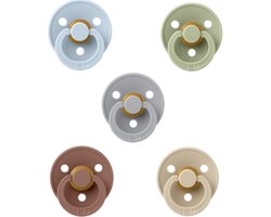 Bibs fopspenen 0-6 maand set 5 Sky Blue,Sage,Cloud,Woodchuck en Vanilla maat 1 - 5 stuks