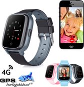 GPSHorlogeKids© - GPS horloge kind - smartwatch kinderen - SMS - 4G videobellen - spatwaterdicht - SOS alarm - incl. SIM - SLIM Zwart