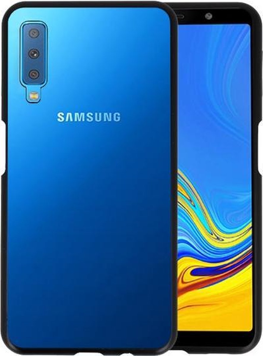 Magnetic Back Cover voor Samsung Galaxy A7 2018 Zwart - Transparant