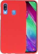 Bestcases Color Telefoonhoesje - Backcover Hoesje - Siliconen Case Back Cover voor Samsung Galaxy A40 - Rood