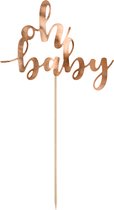 Partydeco - Caketopper Oh Baby Rose Gold