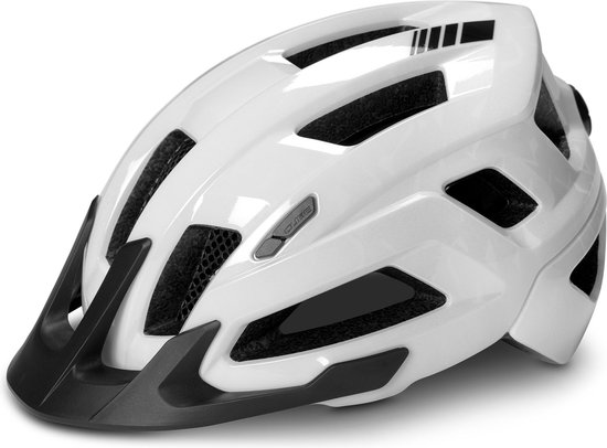 Foto: Cube fietshelm steep 57 62 cm maat l all terrain helm in mould constructie insectennetje afneembare zonneklep wit