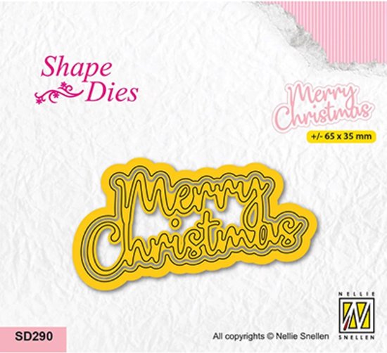 Foto: Sd290 shape die merry christmas snijmal engelse tekst xmas mal met achtergrond