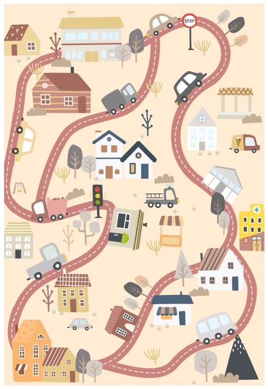 speelkleed - 100 x 150cm - speeltapijt -antislip en wasbaar - village road — afbeelding 2