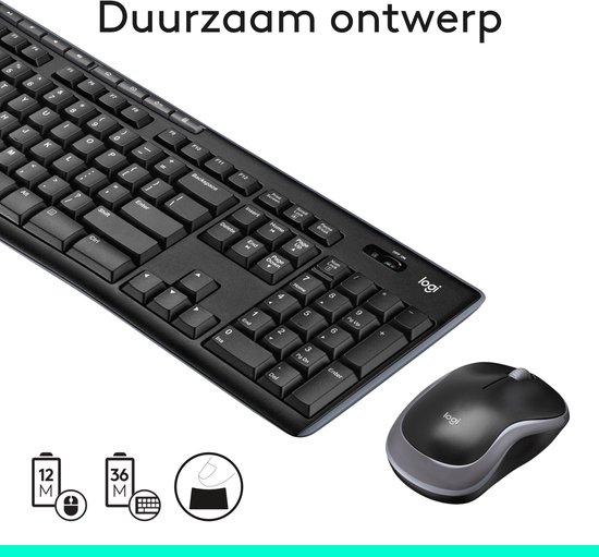 Logitech MK270 - Draadloos Toetsenbord en Muis - Qwerty